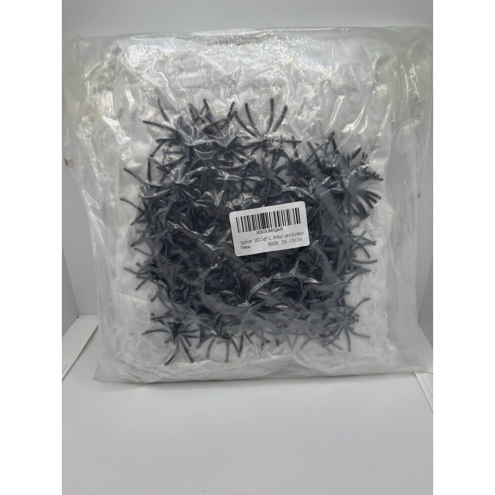 Indoor Outdoor Halloween Spider Web Decor 1200 Feet Web with Plastic Spiders